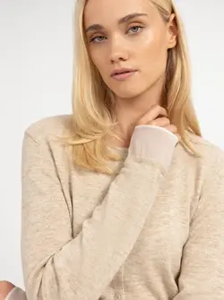 SHEER DETAIL CARDIGAN