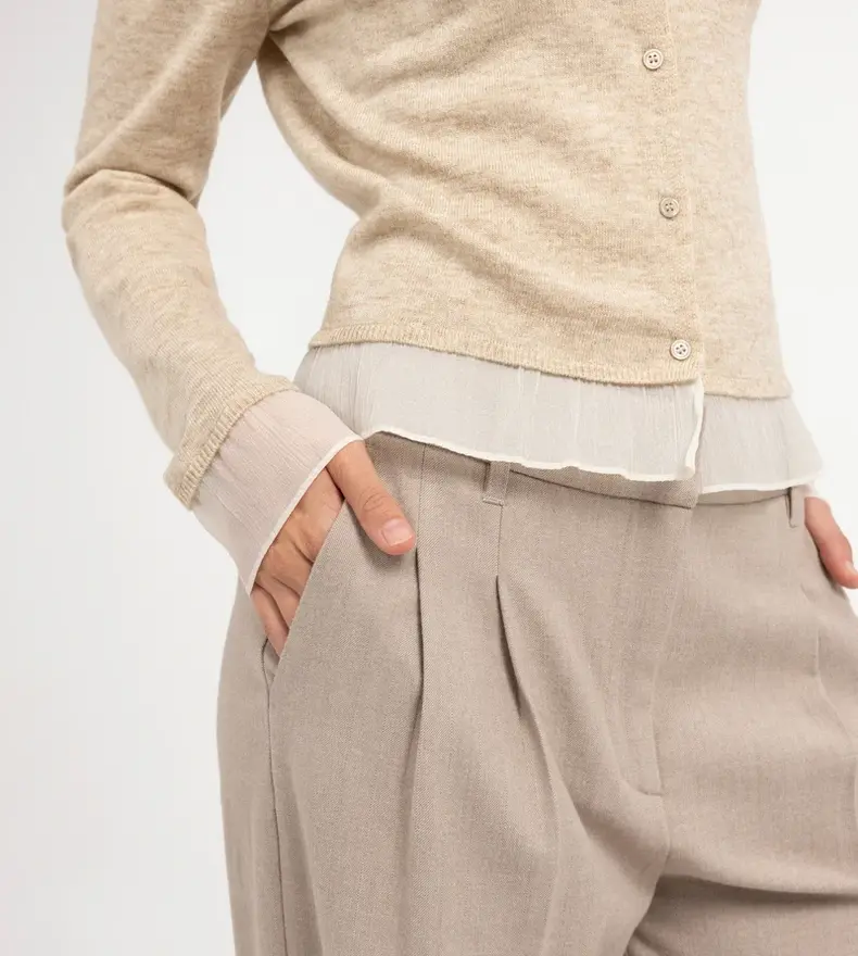 SHEER DETAIL CARDIGAN