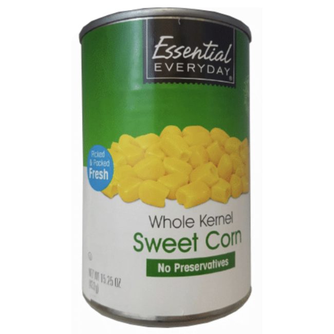 EED Canned Whole Kernel Corn, 15.25 oz, 24 ct