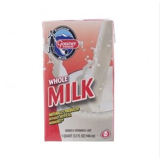 Gossner Gossner Shelf Stable Whole Milk, 32 oz, 12 ct