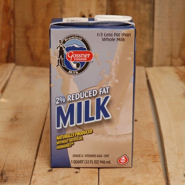 Gossner Shelf Stable 2% Milk, 32 oz, 12 ct
