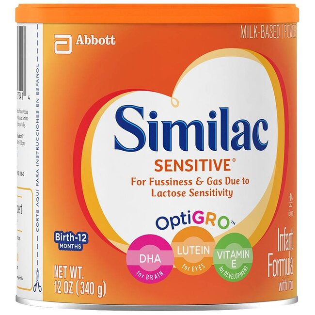 Similac Sensitive Powder Infant Formula With Iron, 12 oz, 6 ct