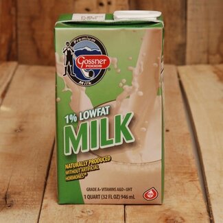 Gossner Gossner Shelf Stable 1% Milk, 32 oz, 12 ct