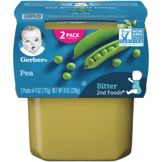 Gerber Gerber 2nd Foods Peas, 8 oz, 8 ct