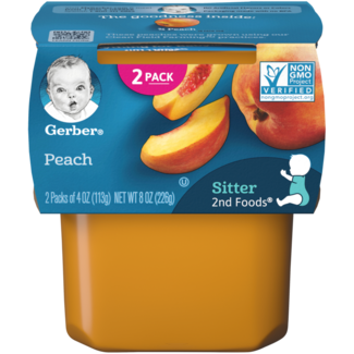 Gerber Gerber 2nd Foods Peaches, 8 oz, 8 ct