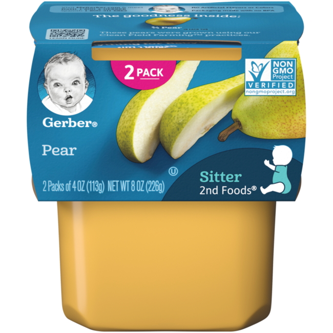Gerber 2nd Foods Pears, 8 oz, 8 ct