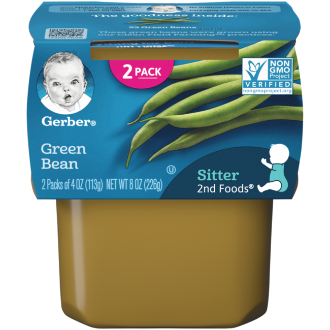 Gerber 2nd Foods Green Beans, 8 oz, 8 ct
