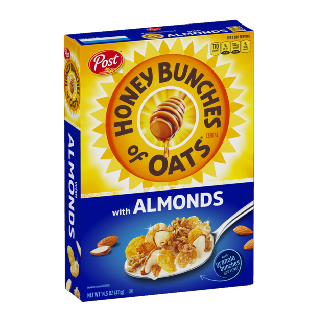 Post Honey Bunches of Oats with Almonds, 18 oz, 12 ct