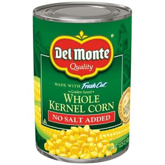 Del Monte Corn Whole No Salt, 15.25 oz