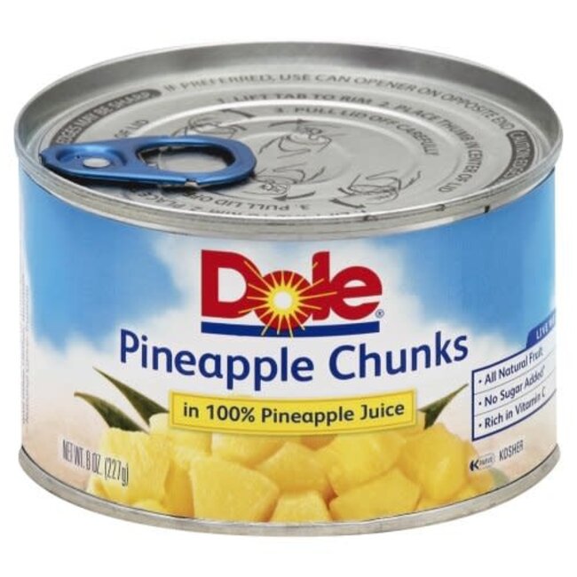 Dole Pineapple Chunks In Juice, 8 oz