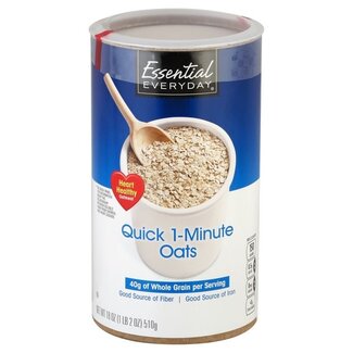 Essential Everyday EED Oats Whole Grain Quick One Minute, 18 oz