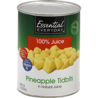 Essential Everyday EED Pineapple Tidbits In 100% Juice, 20 oz