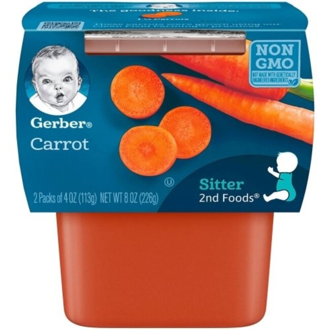 Gerber 2nd Foods Carrots, 8 oz, 8 ct