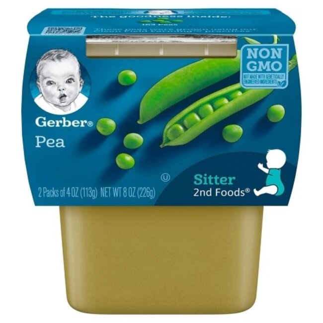 Gerber 2nd Foods Peas, 8 oz, 8 ct