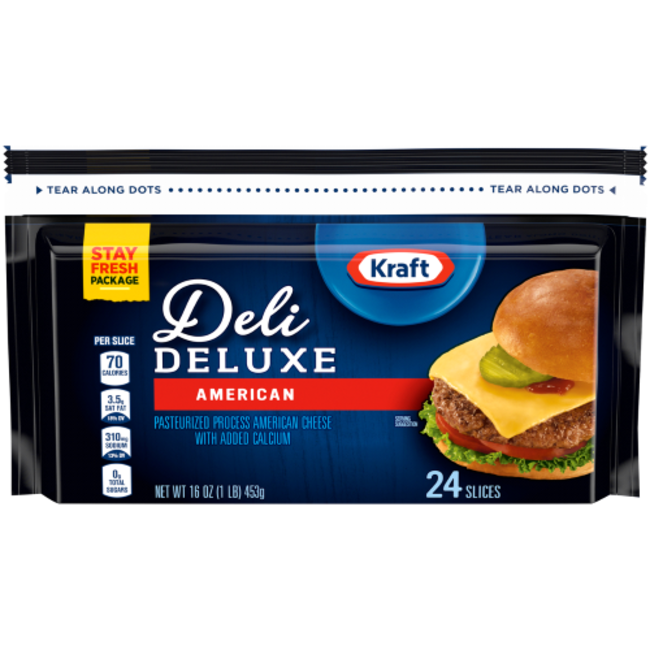 Kraft American Deli Deluxe Sliced Cheese, 16 oz