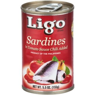 Ligo Ligo Sardine Tomato Sauce W/ Chili Red, 5.5 oz
