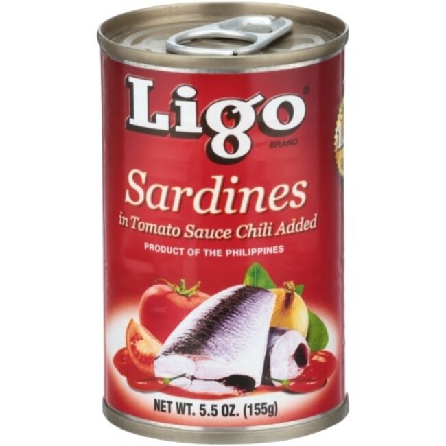 Ligo Sardine Tomato Sauce W/ Chili Red, 5.5 oz