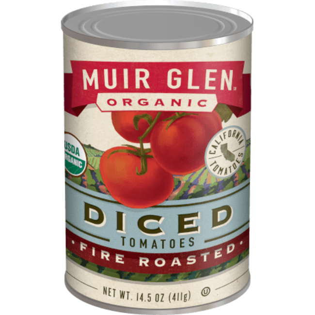 Muir Glen Organic Fire Roasted Diced Tomato, 14.5 oz