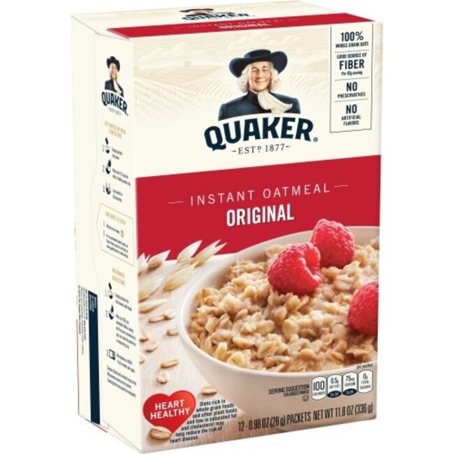 Quaker Original Instant Oatmeal, 11.8 oz, 12 ct