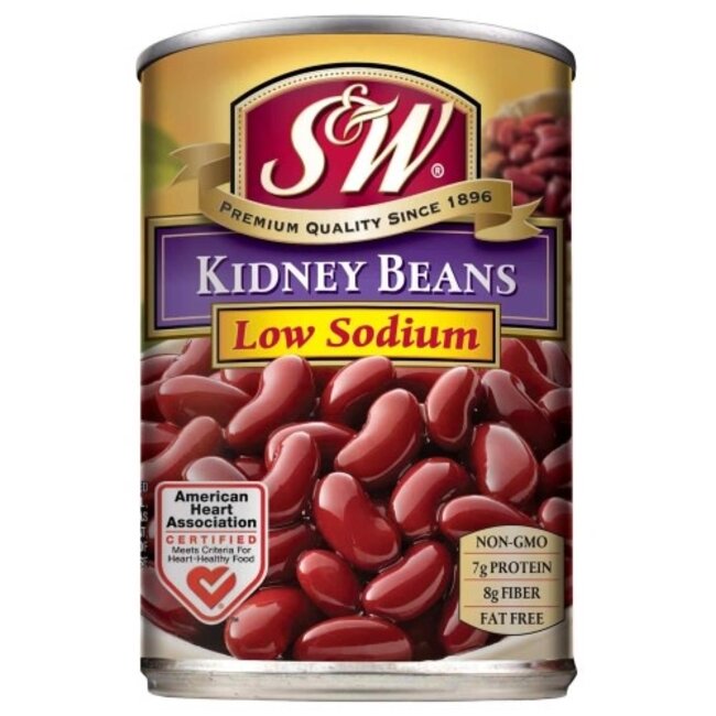 S&W Red Kidney Bean Low Sodium, 15.5 oz