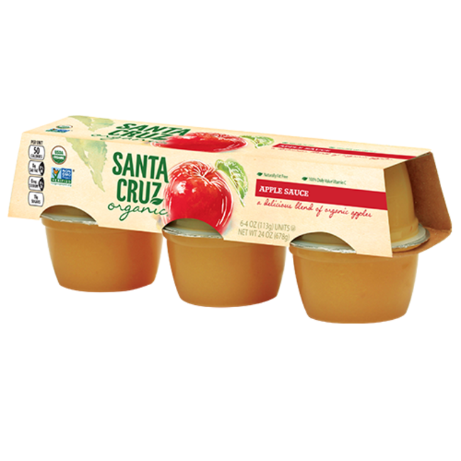 Santa Cruz Apple Sauce Organic 4 oz, 6 ct