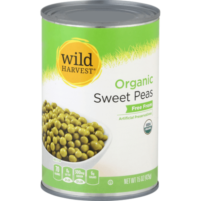 Wild Harvest Peas Sweet Organic, 15 oz