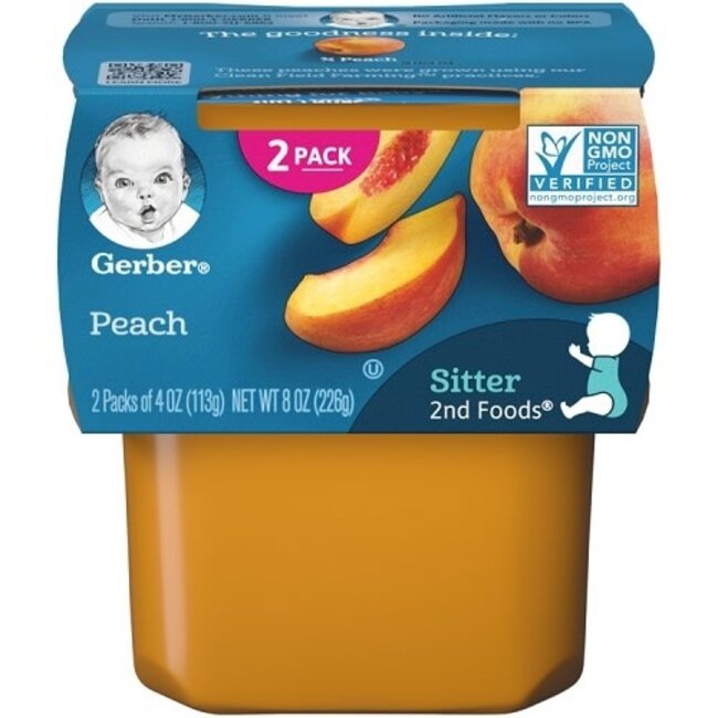 Gerber 2nd Foods Peaches, 8 oz, 8 ct