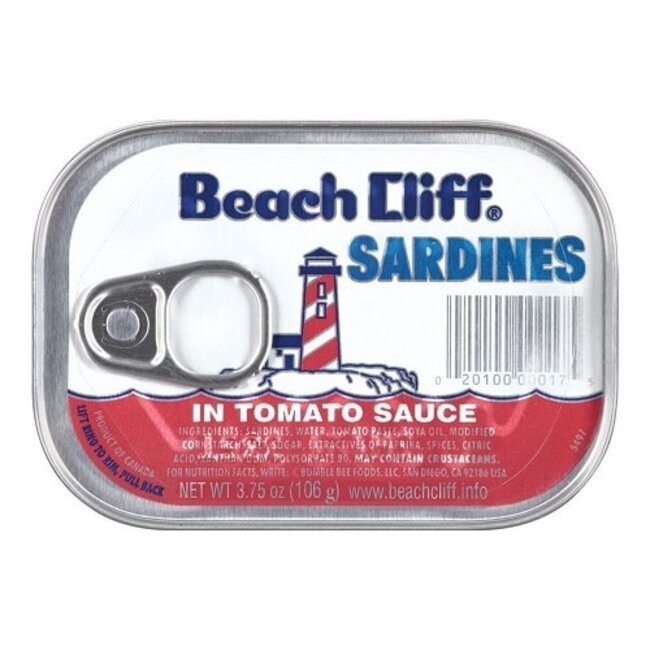 Beach Cliff Sardine Tomato, 3.75 oz