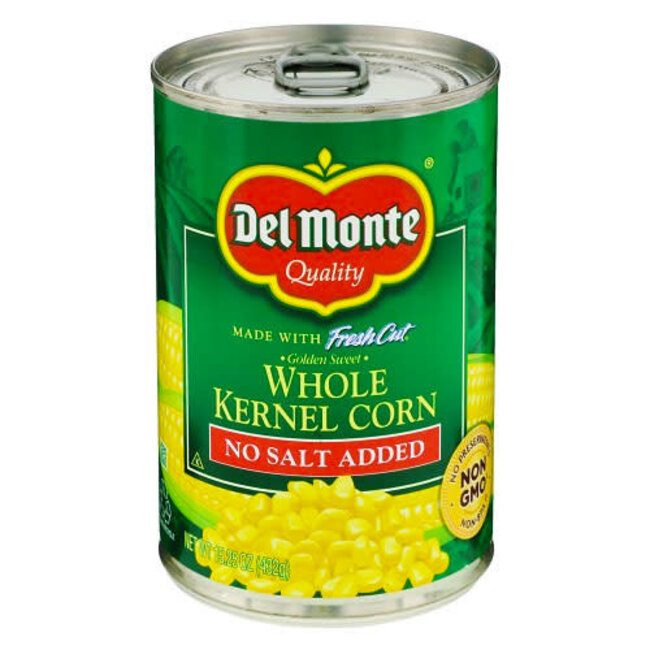 Del Monte Corn Whole No Salt, 15.25 oz
