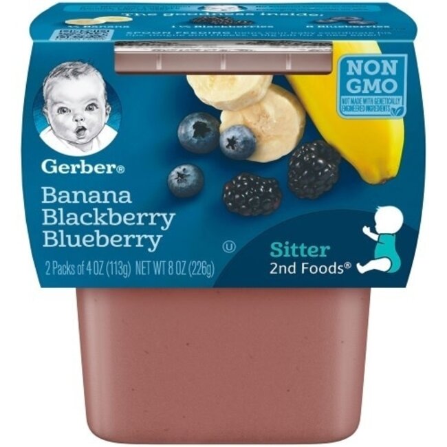 Gerber 2nd Foods Banana Blackberry Blueberry, 8 oz