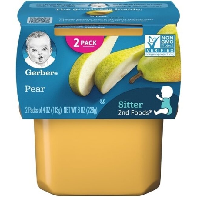 Gerber 2nd Foods Pears, 8 oz, 8 ct