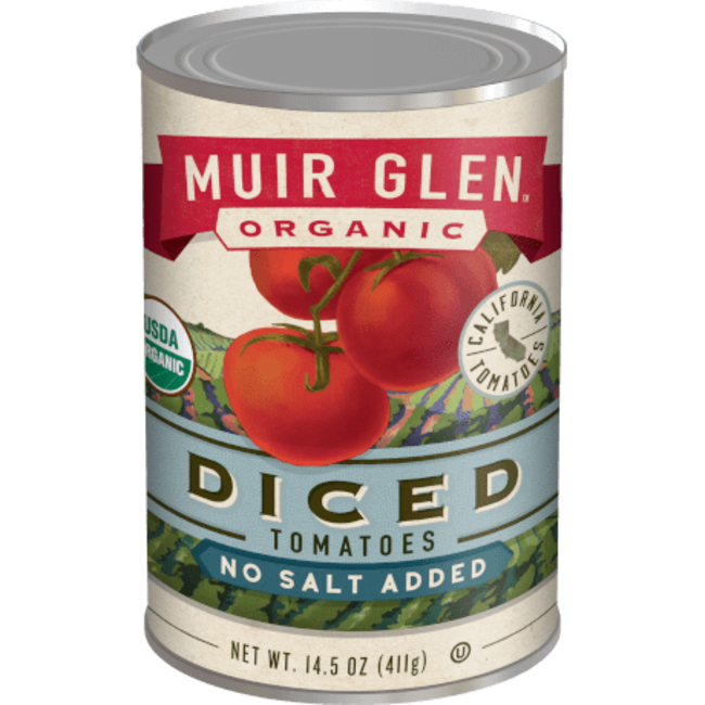 Muir Glen Organic Diced Tomato No Salt, 14.5 oz