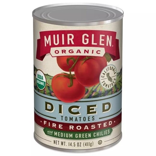 Muir Glen Organic Diced Tomato W/ Green Chili, 14.5 oz