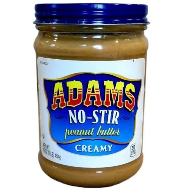 Adams Creamy Peanut Butter No Stir, 16 oz