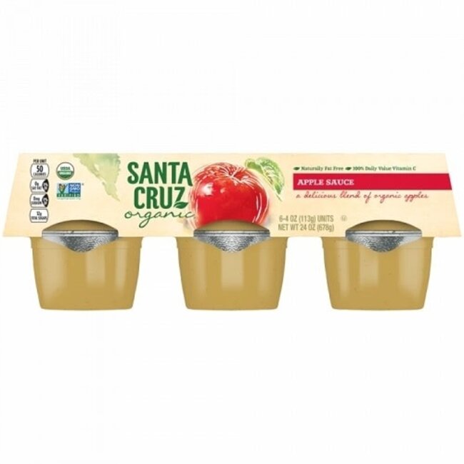 Santa Cruz Apple Sauce Organic 4 oz, 6 ct