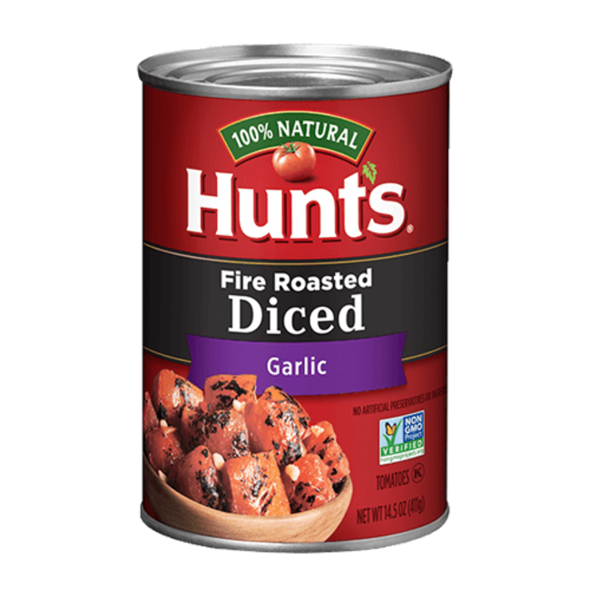 Hunts Fire Roasted Diced Garlic Tomatoes, 14.5 oz