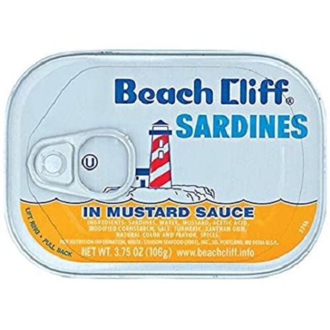 Beach Cliff Sardine Mustard, 3.75 oz