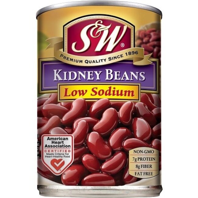 S&W Red Kidney Bean Low Sodium, 15.5 oz
