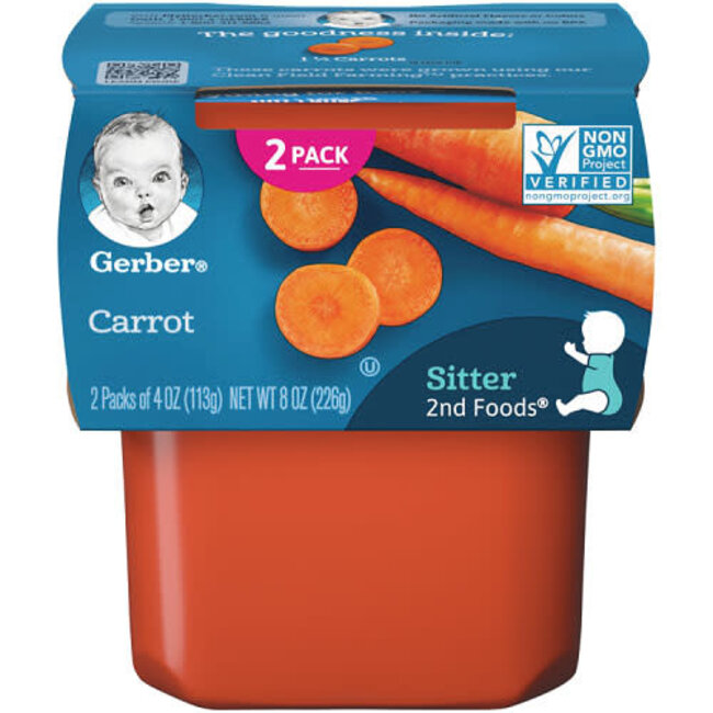 Gerber 2nd Foods Carrots, 8 oz, 8 ct