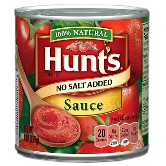 Hunts Tomato Sauce No Salt, 8 oz