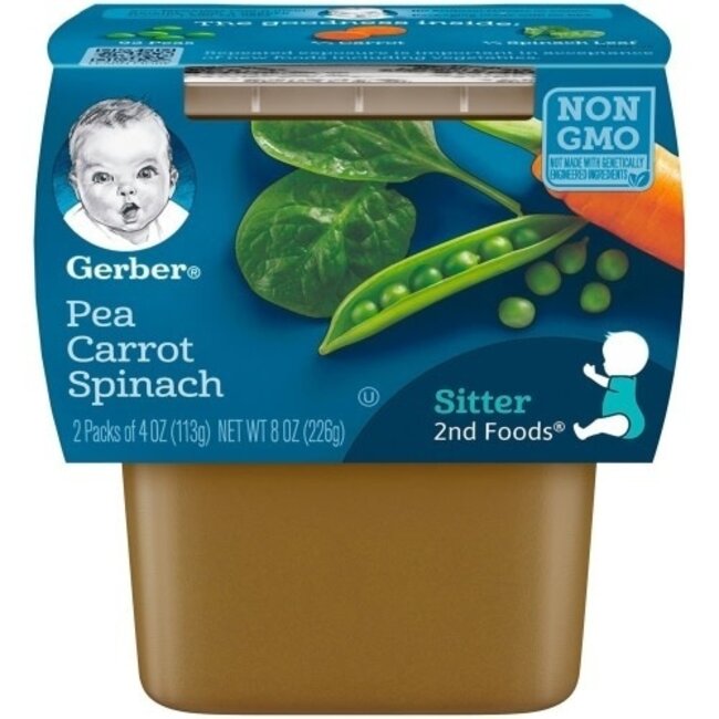 Gerber 2nd Foods Pea Carrot Spinach, 8 oz