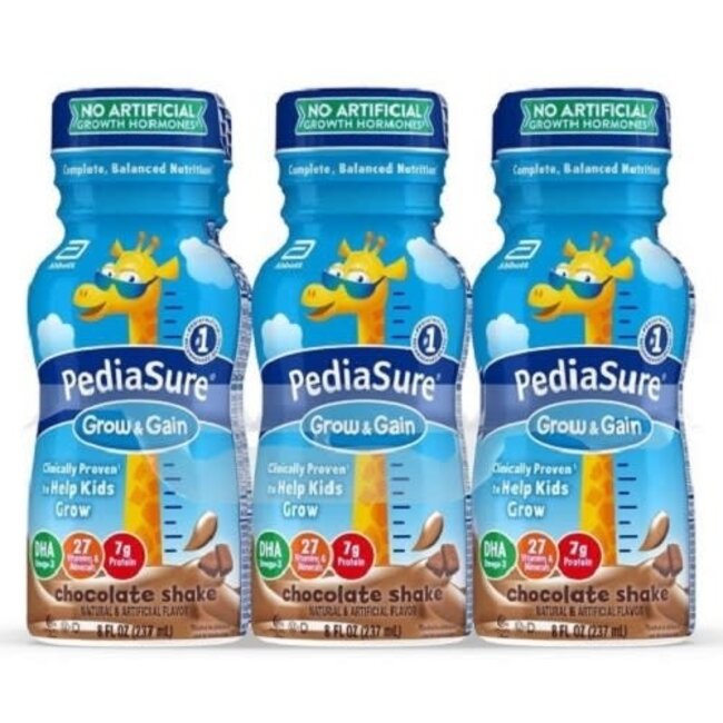 PediaSure Grow & Gain Chocolate Protein Shake,  8 oz, 6 ct