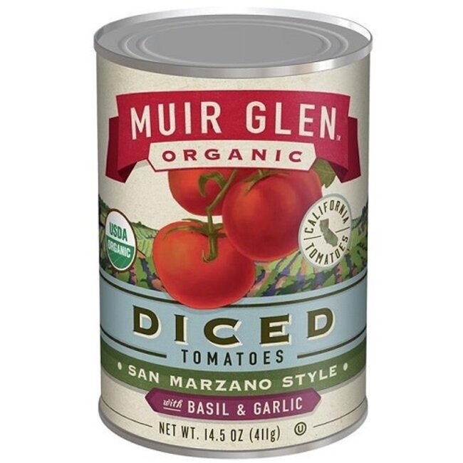 Muir Glen Organic Diced Tomato W/ Basil & Garlic, 14.5 oz
