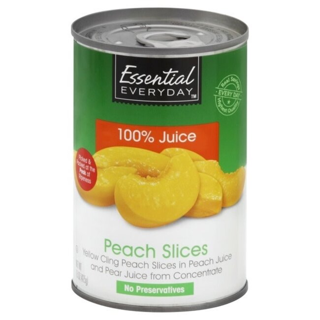 EED Sliced Peaches in 100% Juice, 15 oz, 24 ct