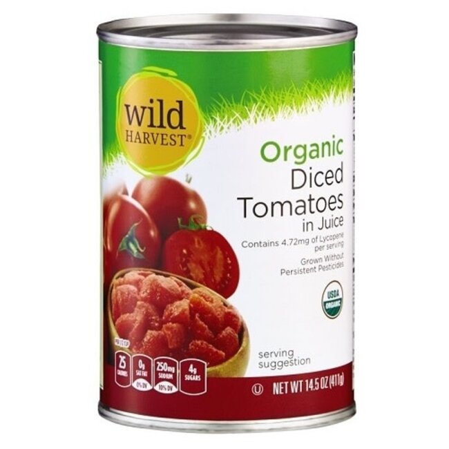Wild Harvest Tomato Diced in Juice Organic, 14.5 oz