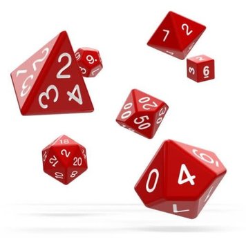 Oakie Doakie Dice Oakie Doakie Dice: RPG Set - Solid Red
