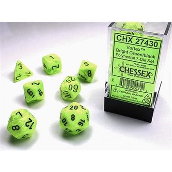 Chessex Chessex: 7-Die Set Vortex Green/Black