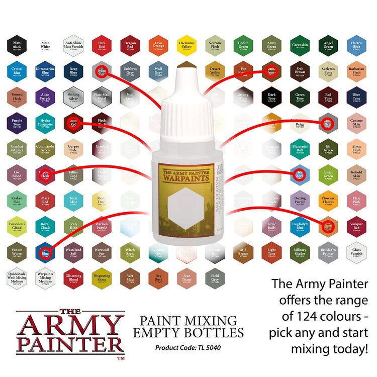 The Army Painter: Paint Mixing Bottles, Empty