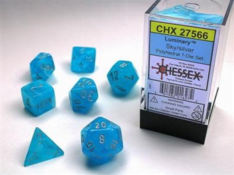 Chessex Chessex: 7-Die Set Luminary Sky/Silver