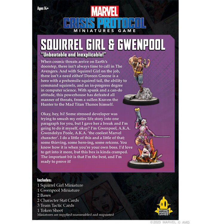 Atomic Mass Games Marvel Crisis Protocol: Squirrel Girl & Gwenpool